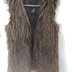 Me Jane Brown and Black Faux Fur Vest